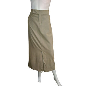 Old Navy Womens Casual High rise Front Split Stretch Maxi Skirt Tan Size 10